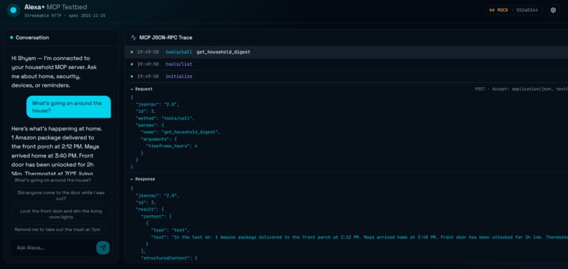 Alexa+ MCP Testbed – screenshot 5