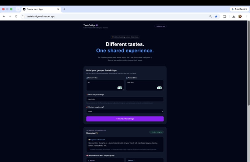 TasteBridge AI – screenshot 2