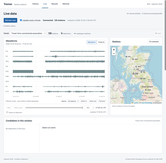 Tremor: detecting small earthquakes – screenshot 3
