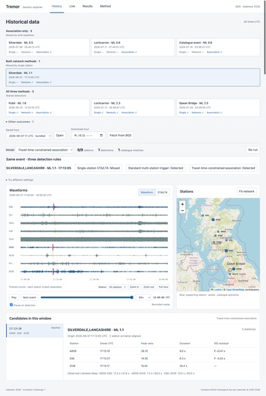 Tremor: detecting small earthquakes – screenshot 4