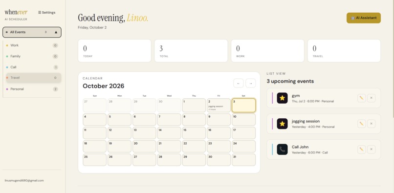 Whenever Personal Scheduling AI Agent – screenshot 3
