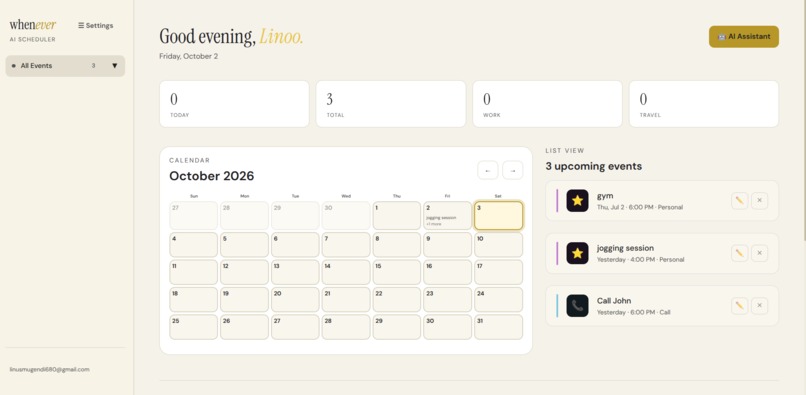 Whenever Personal Scheduling AI Agent – screenshot 4