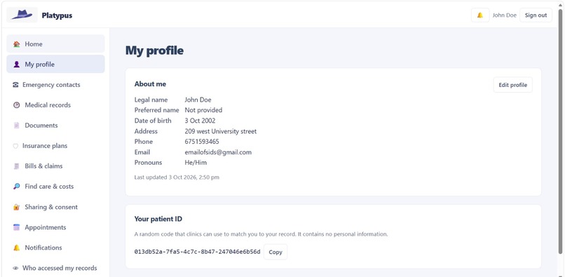 Platypus Health – screenshot 2
