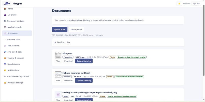 Platypus Health – screenshot 5