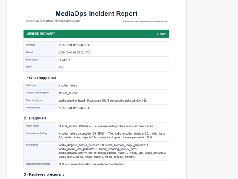 MediaOps CoPilot — Autonomous Incident Responder – screenshot 5