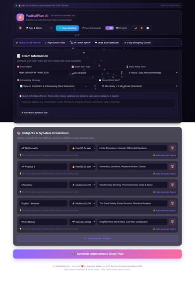 PadhaiPlan 2.0 — Smart Exam Study Planner – screenshot 3