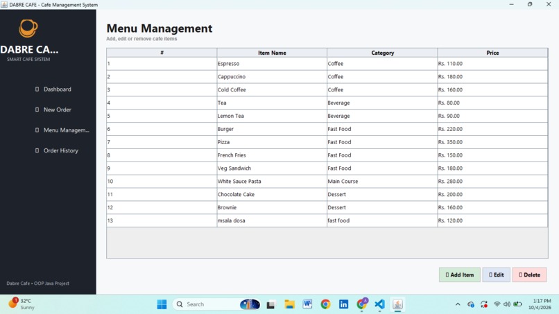 Dabre Cafe – Smart Cafe Billing and Management System – screenshot 6