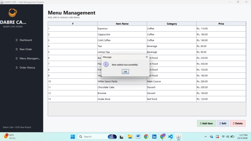 Dabre Cafe – Smart Cafe Billing and Management System – screenshot 7