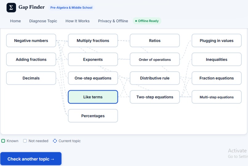 Gap Finder — Find the Math Gap Behind the Problem – screenshot 3