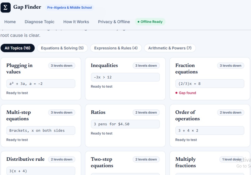Gap Finder — Find the Math Gap Behind the Problem – screenshot 5