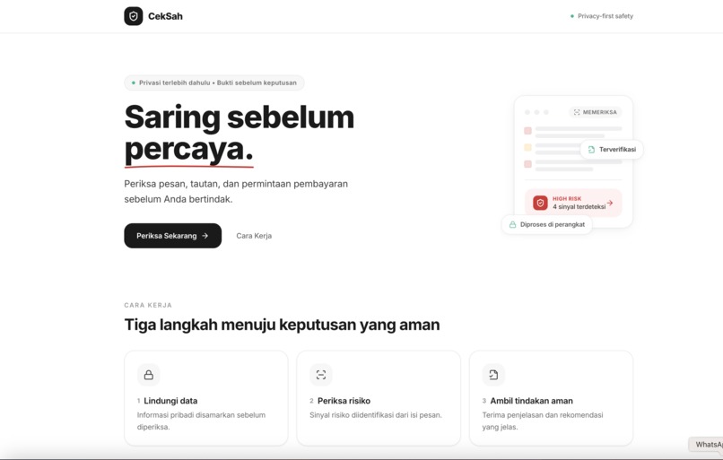 CekSah — Saring Sebelum Percaya – screenshot 1
