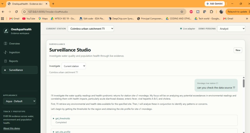 OneAquaHealthStudio: From Streams to One Health Intelligence – screenshot 7