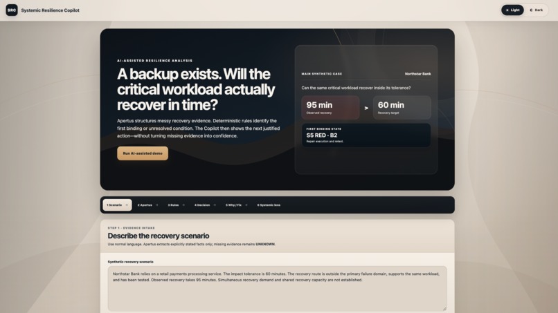 Systemic Resilience Copilot – screenshot 3