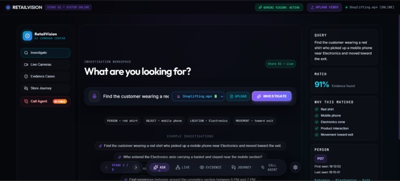 RetailVisionGuard: Agentic Video Search & Emergency Calling – screenshot 1
