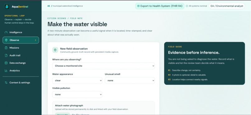 AquaSentinel: One Health Water Intelligence – screenshot 2