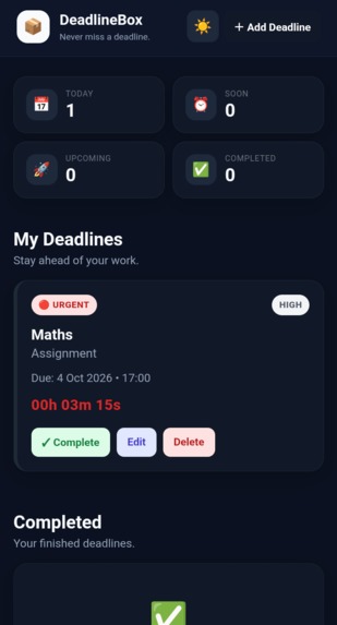 Deadlinebox  – screenshot 4