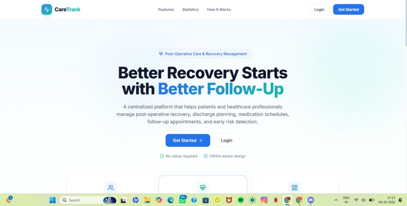 CareTrack – Post-Operative Care Platform – screenshot 1