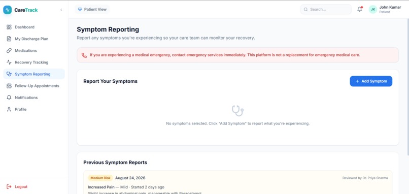 CareTrack – Post-Operative Care Platform – screenshot 2