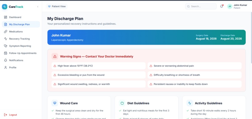 CareTrack – Post-Operative Care Platform – screenshot 6