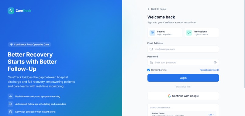 CareTrack – Post-Operative Care Platform – screenshot 8