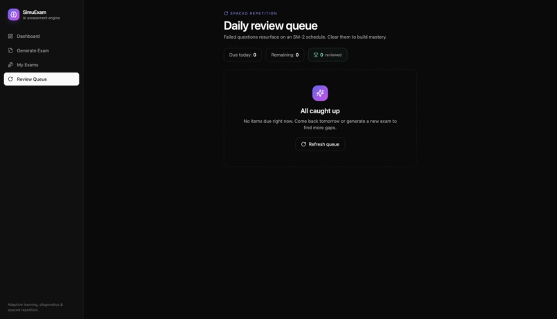 SimuExam AI - Adaptive Exam Simulator & Diagnostic Engine – screenshot 3