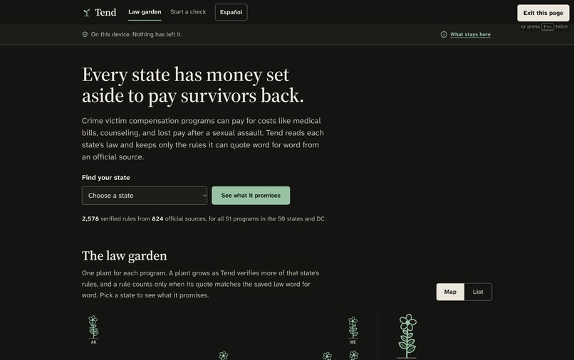 Tend – screenshot 1