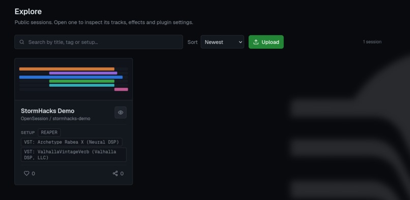 OpenSession – screenshot 1