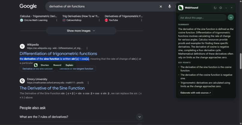 WebHound – screenshot 1