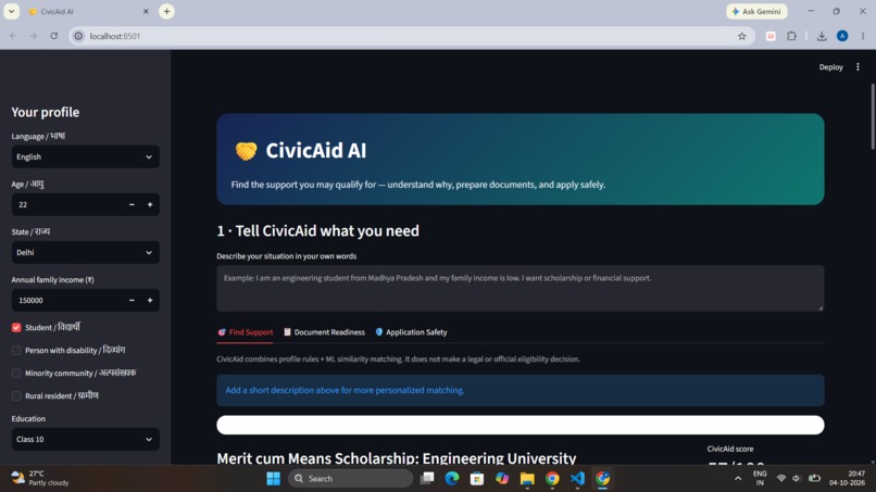 CivicAid AI – screenshot 1