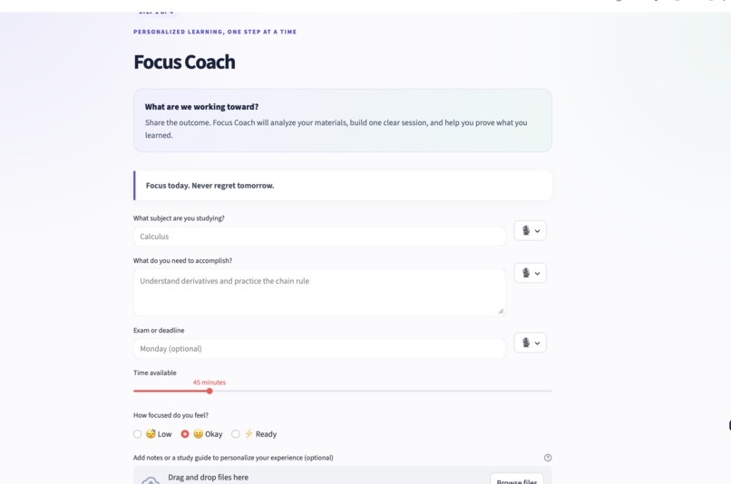 Focus Coach – screenshot 1
