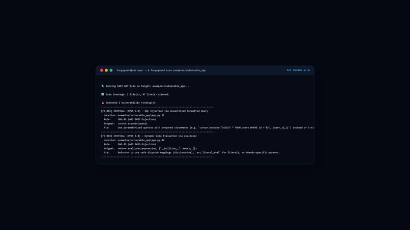 ForgeGuard: Autonomous AI Security & Patch Engine – screenshot 2
