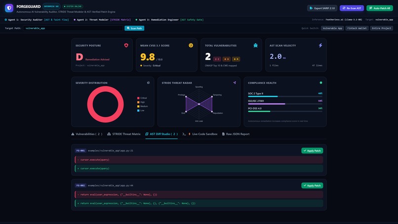 ForgeGuard: Autonomous AI Security & Patch Engine – screenshot 4