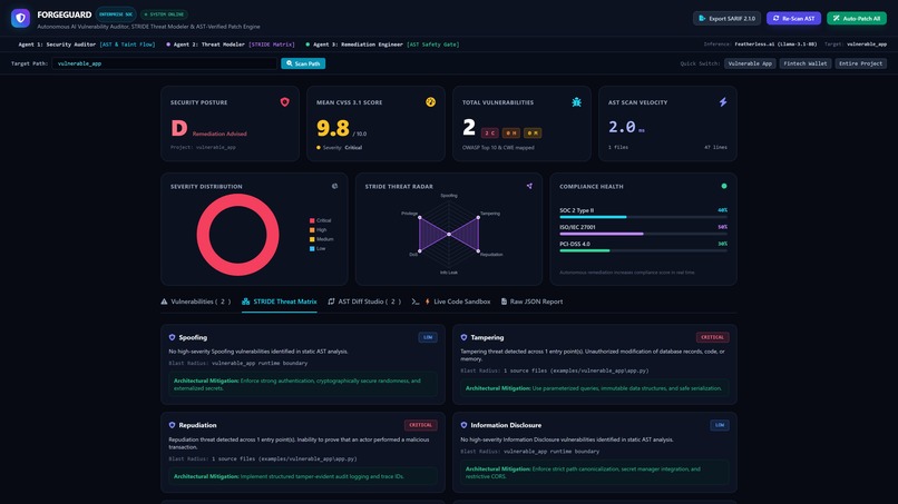 ForgeGuard: Autonomous AI Security & Patch Engine – screenshot 7