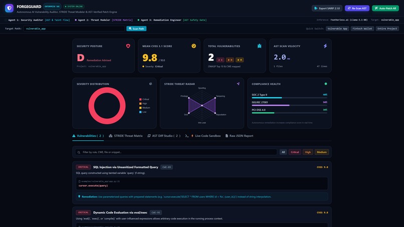 ForgeGuard: Autonomous AI Security & Patch Engine – screenshot 6