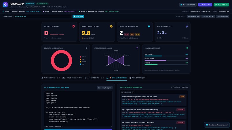 ForgeGuard: Autonomous AI Security & Patch Engine – screenshot 8