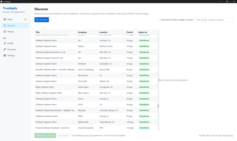 True Apply – screenshot 2