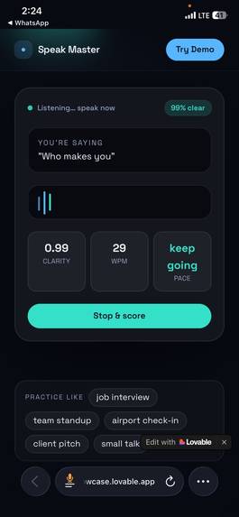 Speak Master AI Voice  English Tutor – screenshot 1