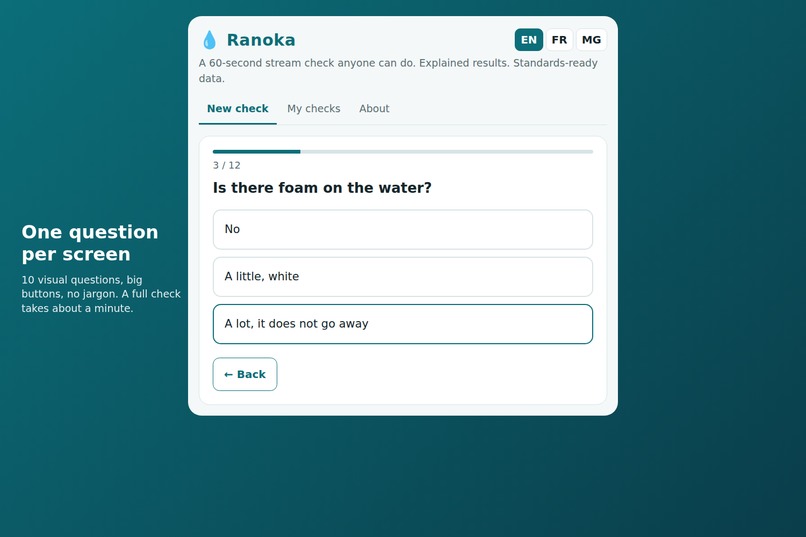 Ranoka — 60-second stream checks, explained & FHIR-ready – screenshot 5