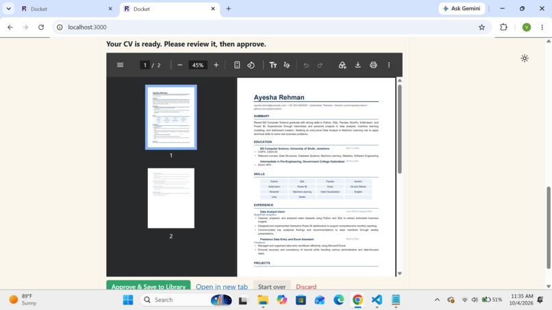Docket – screenshot 5