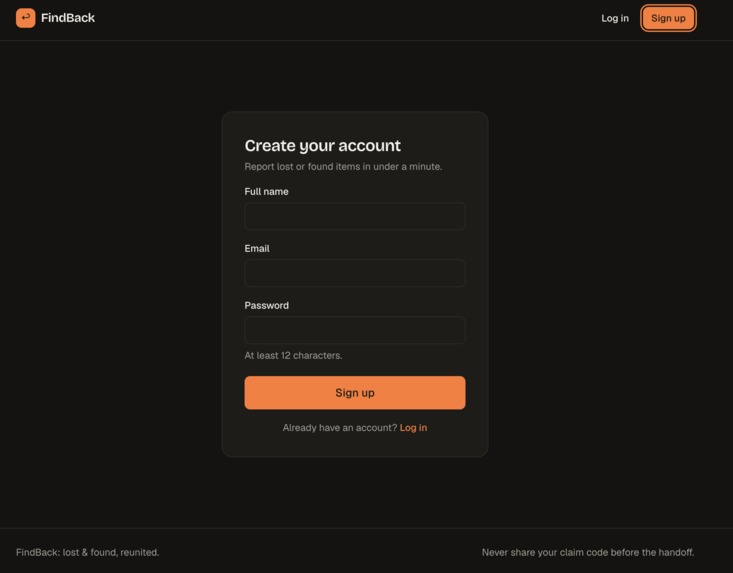 FindBack – screenshot 2