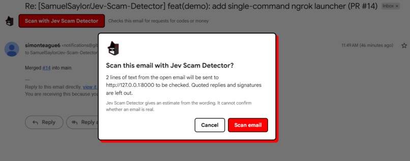 Jev Scam Detector – screenshot 3