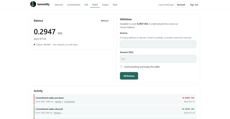 Kommitly – screenshot 3