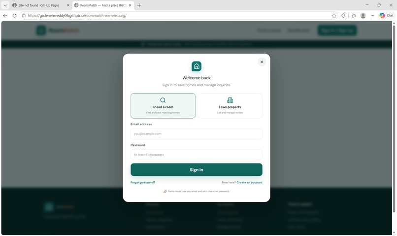 RoomMatch – screenshot 1