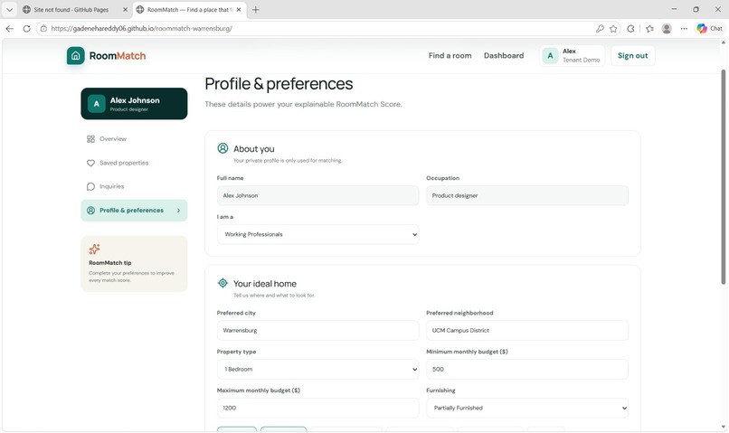RoomMatch – screenshot 2