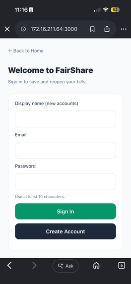 FairShare – screenshot 2