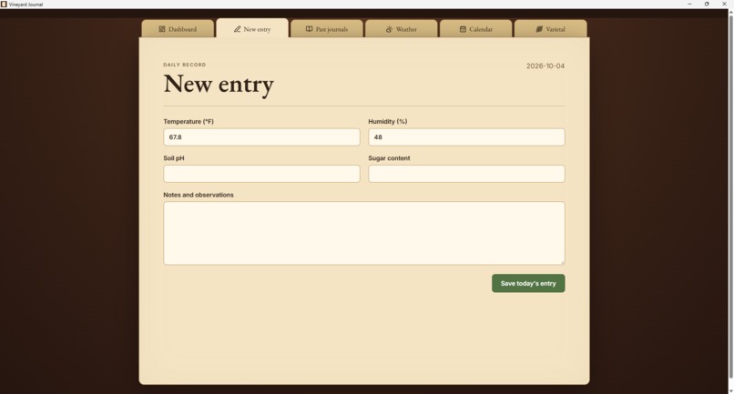 Vineyard Journal – screenshot 1