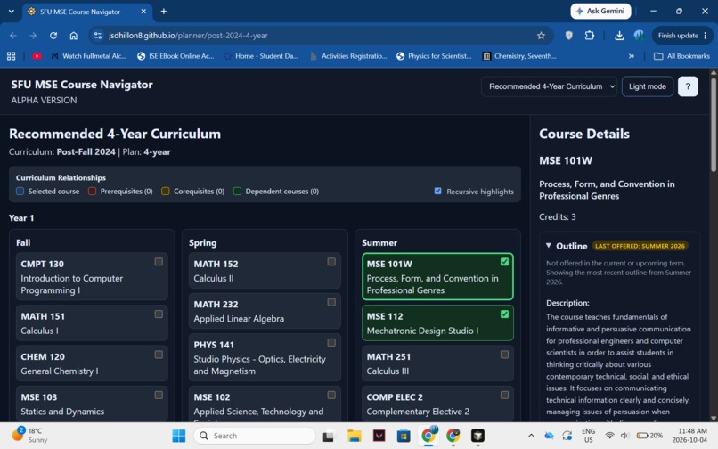 Engineering Course Planner – screenshot 2