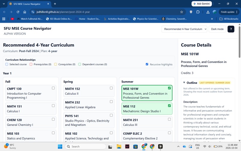 Engineering Course Planner – screenshot 3