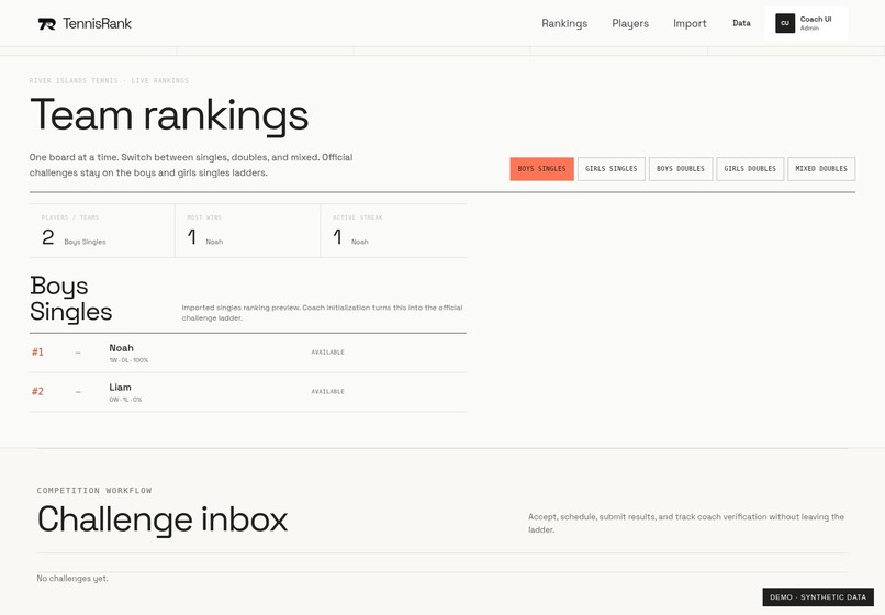 TennisRank – screenshot 1