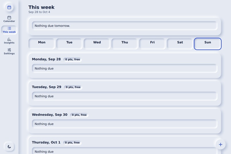 WeekLoad – screenshot 2